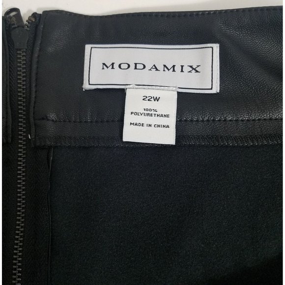 Modamix faux vegan leather skirt  w/front slit 22W - Picture 7 of 8
